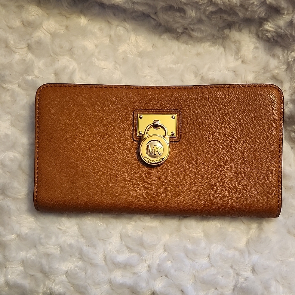 Michael Kors Tan Leather Key & Card Holder